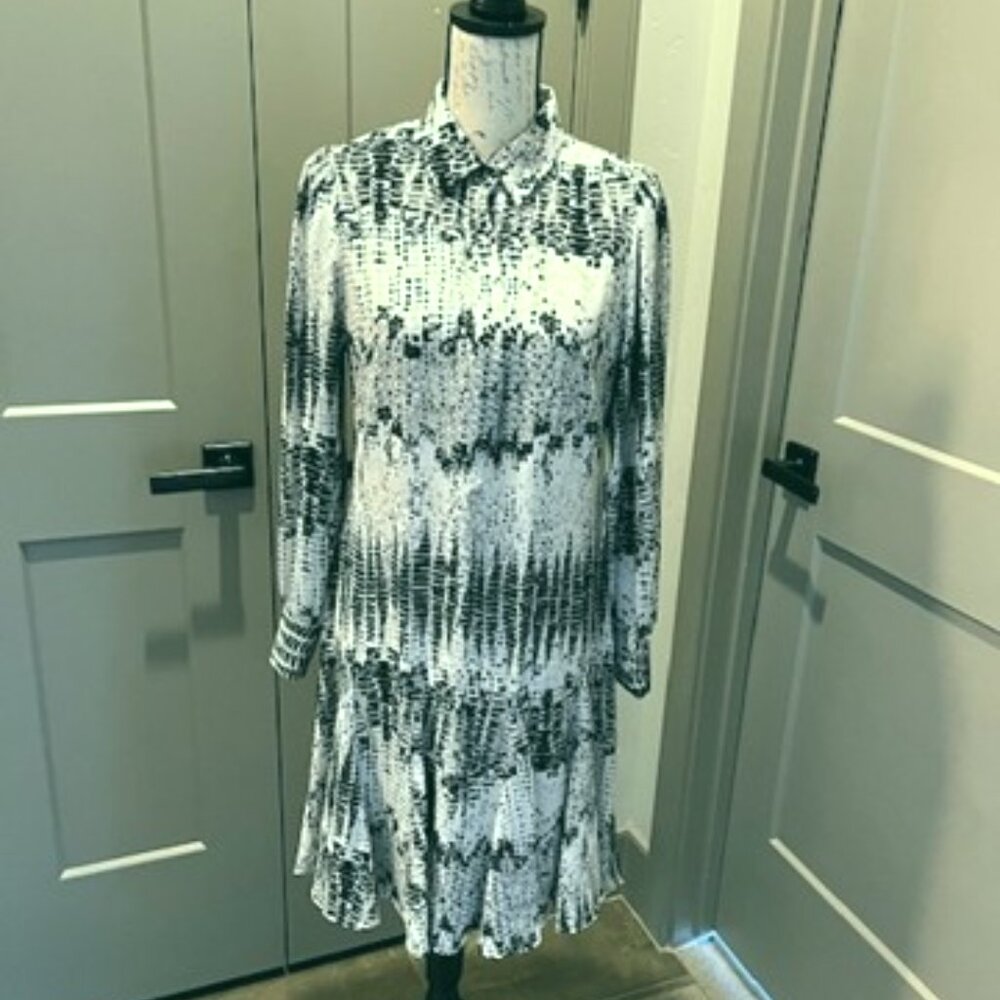 White House/Black Market Godet Long-Sleeved Shirt Dress-Size 6-NWT - Picture 6 of 14